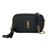 サンローラン SAINT LAURENT ルーミニバッグ 612579 ブラック GD金具 グレインレザー レディース ショルダーバッグ
