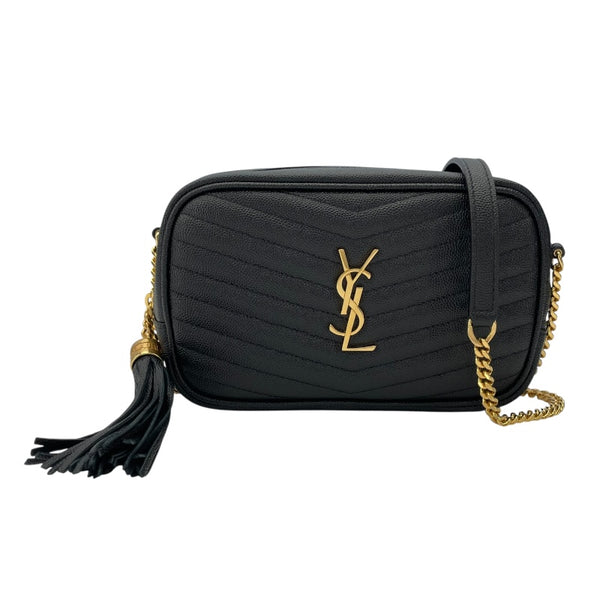 サンローラン SAINT LAURENT ルーミニバッグ 612579 ブラック GD金具 グレインレザー レディース ショルダーバッグ