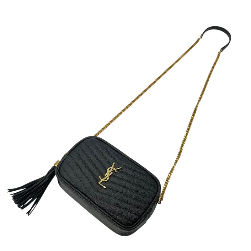サンローラン SAINT LAURENT ルーミニバッグ 612579 ブラック GD金具 グレインレザー レディース ショルダーバッグ