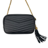 サンローラン SAINT LAURENT ルーミニバッグ 612579 ブラック GD金具 グレインレザー レディース ショルダーバッグ