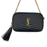 サンローラン SAINT LAURENT ルーミニバッグ 612579 ブラック GD金具 グレインレザー レディース ショルダーバッグ