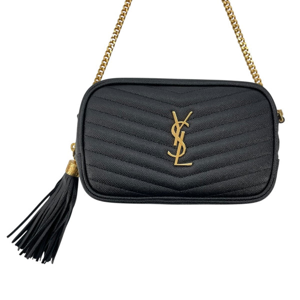 サンローラン SAINT LAURENT ルーミニバッグ 612579 ブラック GD金具 グレインレザー レディース ショルダーバッグ