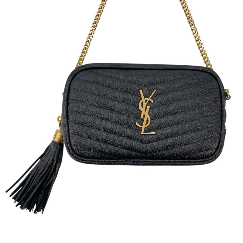サンローラン SAINT LAURENT ルーミニバッグ 612579 ブラック GD金具 グレインレザー レディース ショルダーバッグ