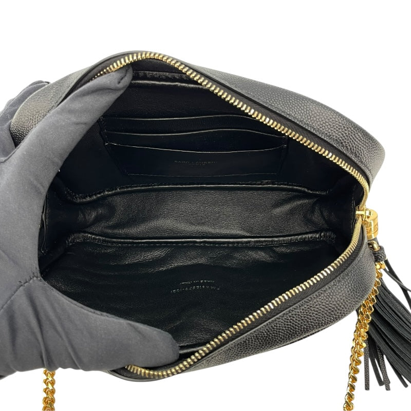 サンローラン SAINT LAURENT ルーミニバッグ 612579 ブラック GD金具 グレインレザー レディース ショルダーバッグ