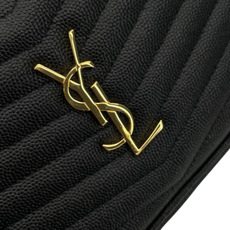 サンローラン SAINT LAURENT ルーミニバッグ 612579 ブラック GD金具 グレインレザー レディース ショルダーバッグ