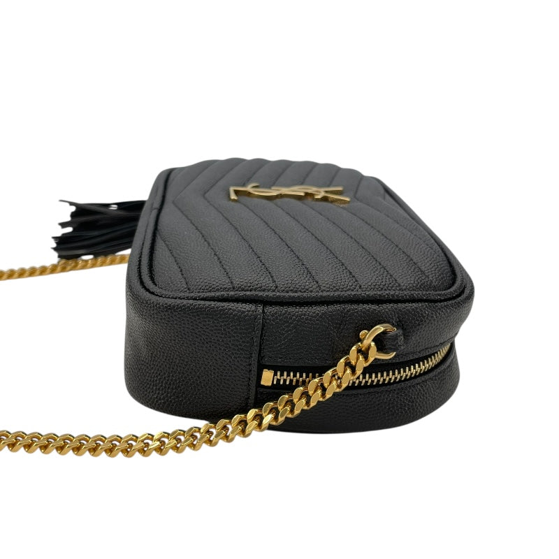 サンローラン SAINT LAURENT ルーミニバッグ 612579 ブラック GD金具 グレインレザー レディース ショルダーバッグ