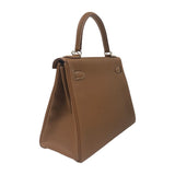 エルメス HERMES ケリー28 内縫い C刻 ゴールド シルバー金具 トゴ レディース ショルダーバッグ