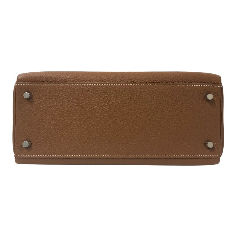 エルメス HERMES ケリー28 内縫い C刻 ゴールド シルバー金具 トゴ レディース ショルダーバッグ