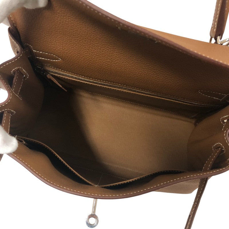 エルメス HERMES ケリー28 内縫い C刻 ゴールド シルバー金具 トゴ レディース ショルダーバッグ