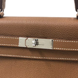 エルメス HERMES ケリー28 内縫い C刻 ゴールド シルバー金具 トゴ レディース ショルダーバッグ