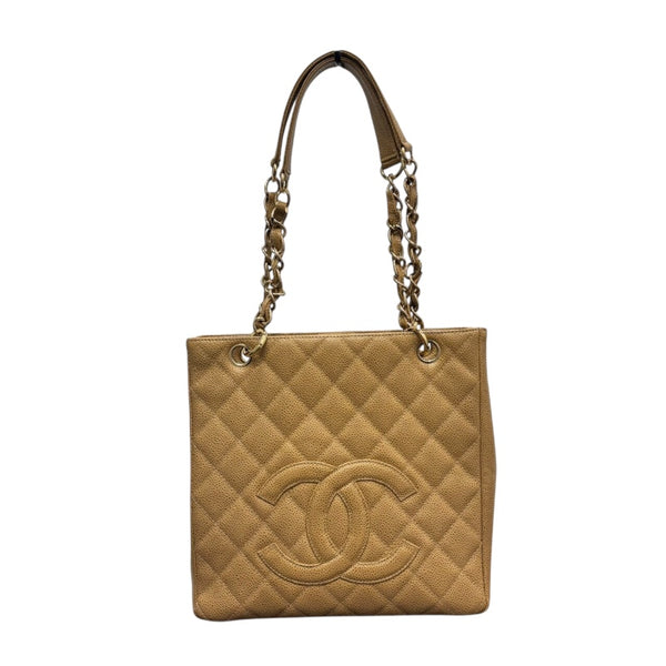 シャネル CHANEL PSTチェーントートバッグ A20994 ベージュ キャビアスキン レディース ショルダーバッグ
