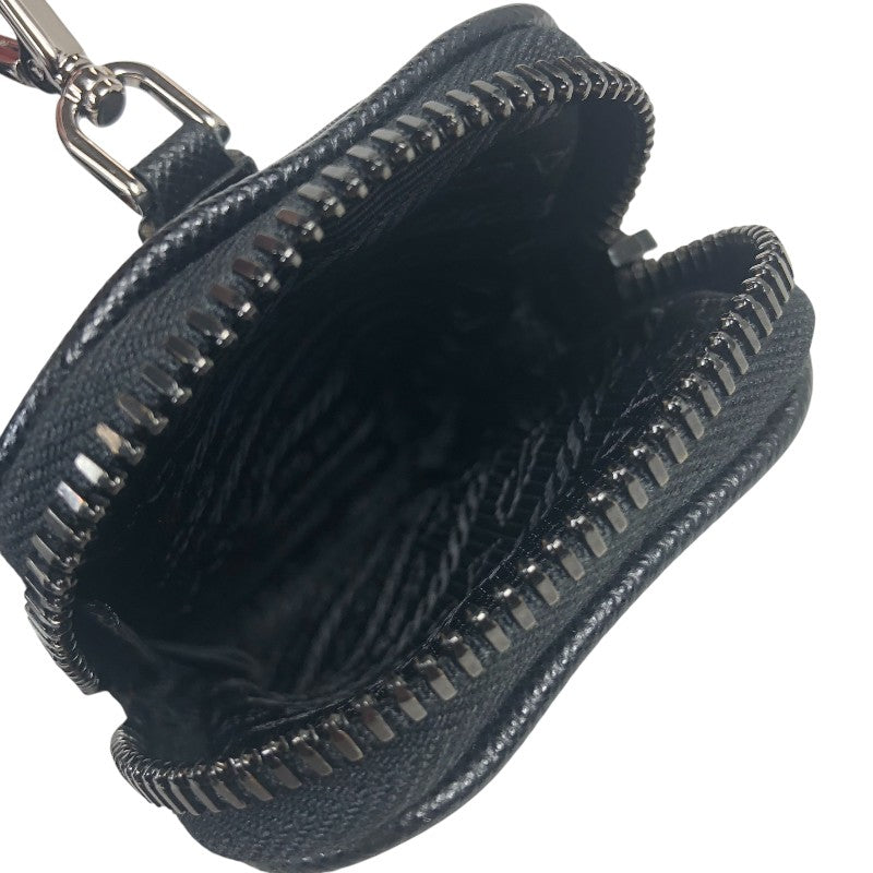 プラダ PRADA Re-Nylon xサフィアーノレザー ショルダーバッグ 2VD034 ブラック シルバー金具 ナイロン ナイロン メンズ ショルダーバッグ