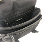 プラダ PRADA Re-Nylon xサフィアーノレザー ショルダーバッグ 2VD034 ブラック シルバー金具 ナイロン ナイロン メンズ ショルダーバッグ
