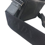 プラダ PRADA Re-Nylon xサフィアーノレザー ショルダーバッグ 2VD034 ブラック シルバー金具 ナイロン ナイロン メンズ ショルダーバッグ