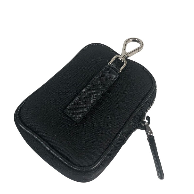 プラダ PRADA Re-Nylon xサフィアーノレザー ショルダーバッグ 2VD034 ブラック シルバー金具 ナイロン ナイロン メンズ ショルダーバッグ