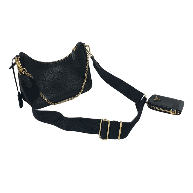 プラダ PRADA Re-Edition 2WAY ショルダーバッグ 1BH204 ブラック ゴールド金具 ナイロン/サフィアーノレザー レディース ショルダーバッグ