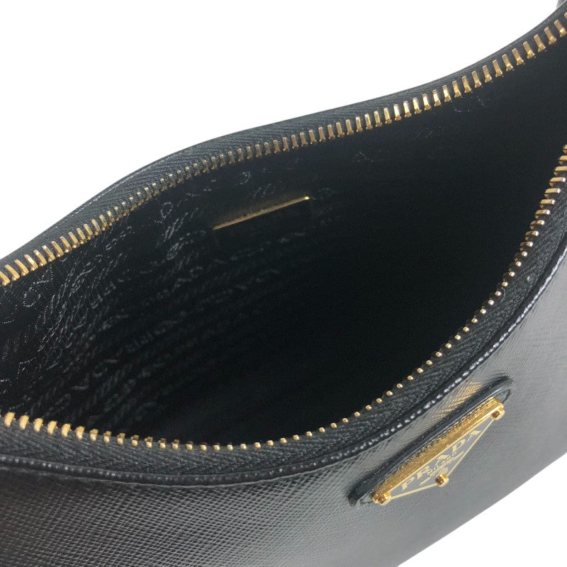 プラダ PRADA Re-Edition 2WAY ショルダーバッグ 1BH204 ブラック ゴールド金具 ナイロン/サフィアーノレザー レディース ショルダーバッグ
