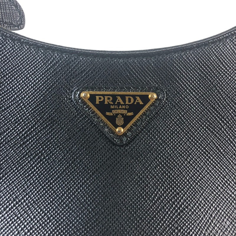 プラダ PRADA Re-Edition 2WAY ショルダーバッグ 1BH204 ブラック ゴールド金具 ナイロン/サフィアーノレザー レディース ショルダーバッグ