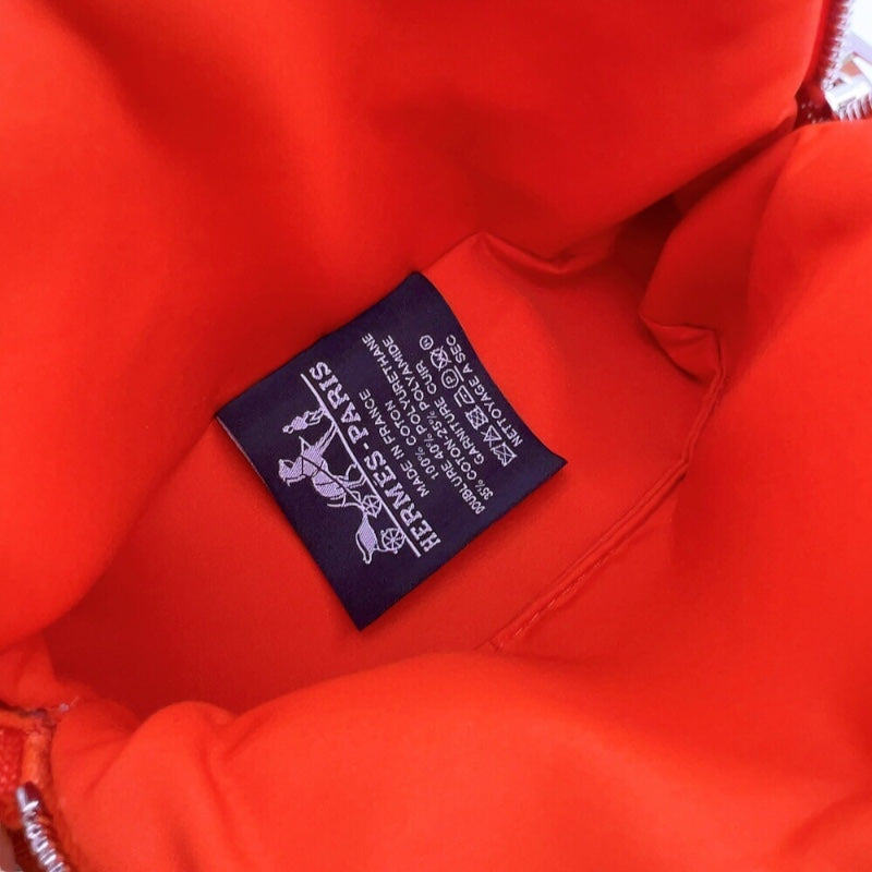 エルメス HERMES ボリードポーチ15 オレンジ　シルバー金具 トワル レディース ポーチ