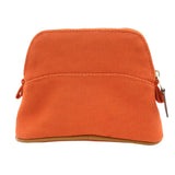 エルメス HERMES ボリードポーチ15 オレンジ　シルバー金具 トワル レディース ポーチ