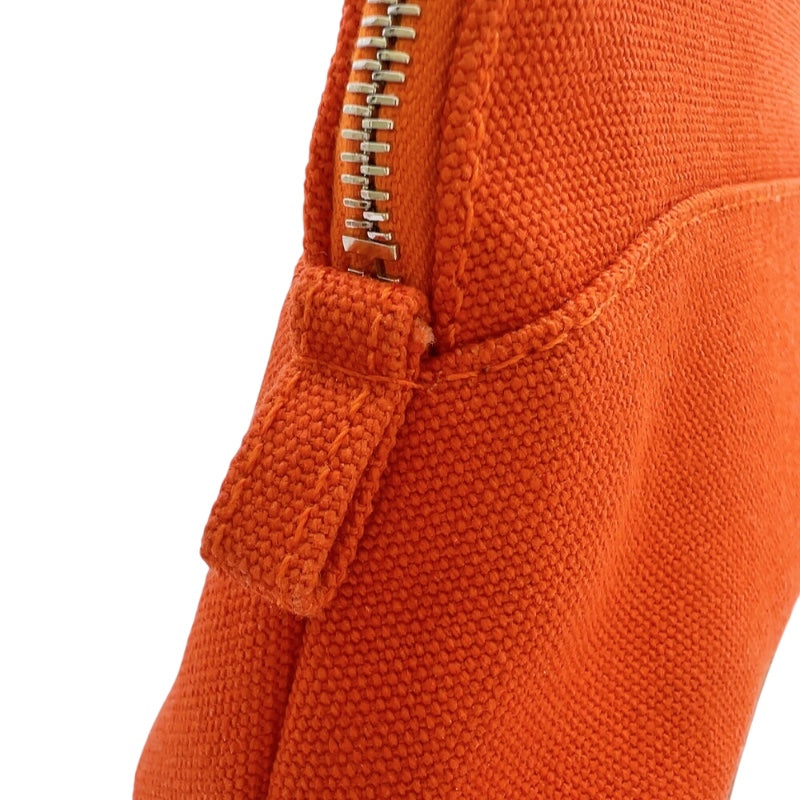 エルメス HERMES ボリードポーチ15 オレンジ　シルバー金具 トワル レディース ポーチ