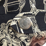 エルメス HERMES 総柄プリーツスカート ネイビー シルク レディース スカート