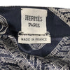 エルメス HERMES 総柄プリーツスカート ネイビー シルク レディース スカート