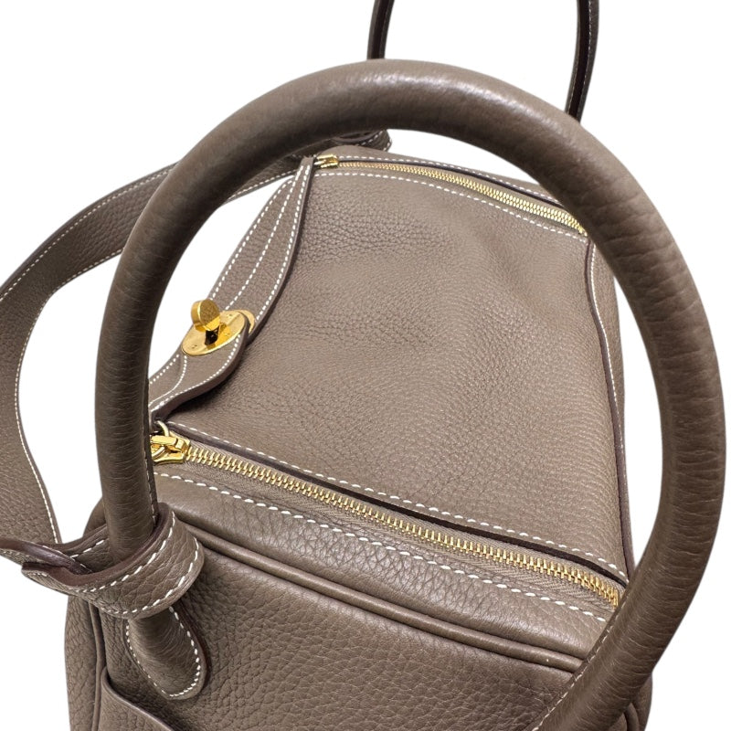 エルメス HERMES リンディ26 C刻印(2018年) エトゥープ/GD金具 トリヨン レディース ハンドバッグ