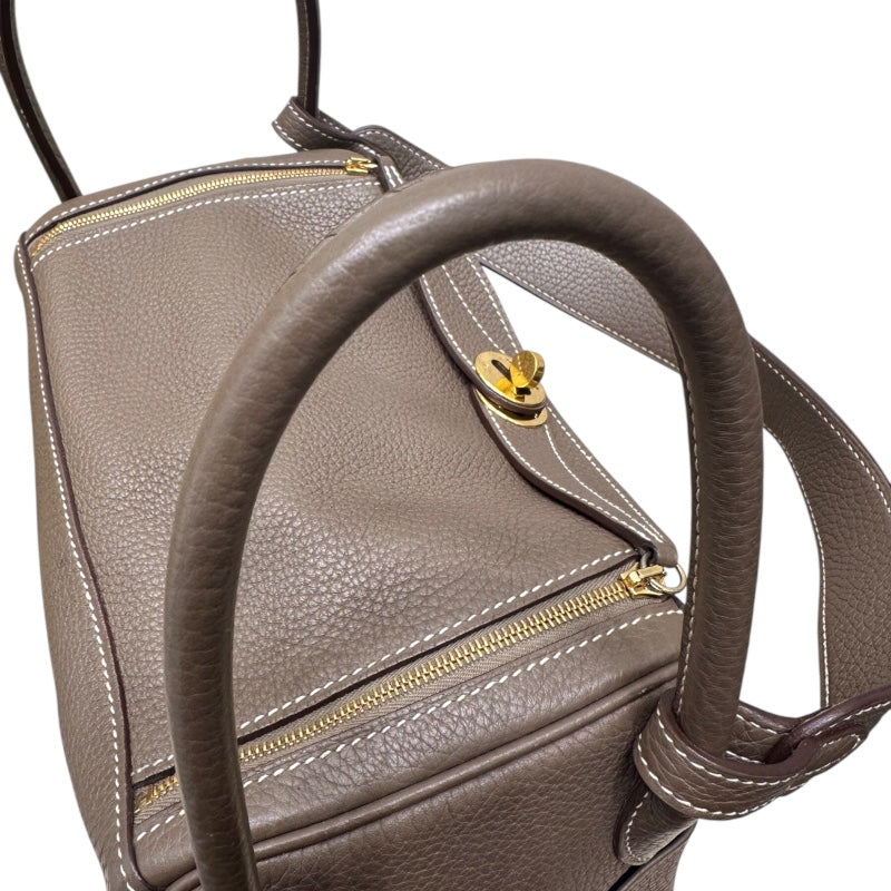 エルメス HERMES リンディ26 C刻印(2018年) エトゥープ/GD金具 トリヨン レディース ハンドバッグ