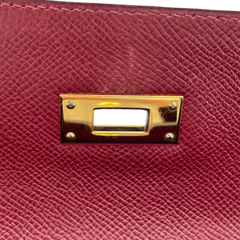 エルメス HERMES ケリー32 内縫い 〇 ルージュアッシュ GD金具 クシュベル レディース ハンドバッグ