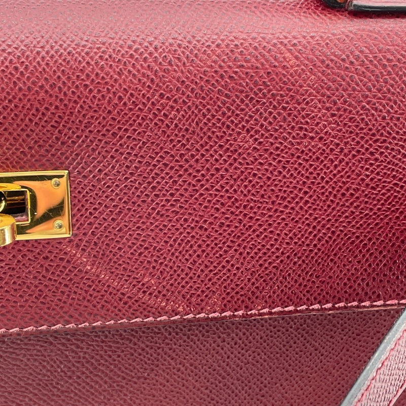 エルメス HERMES ケリー32 内縫い 〇 ルージュアッシュ GD金具 クシュベル レディース ハンドバッグ