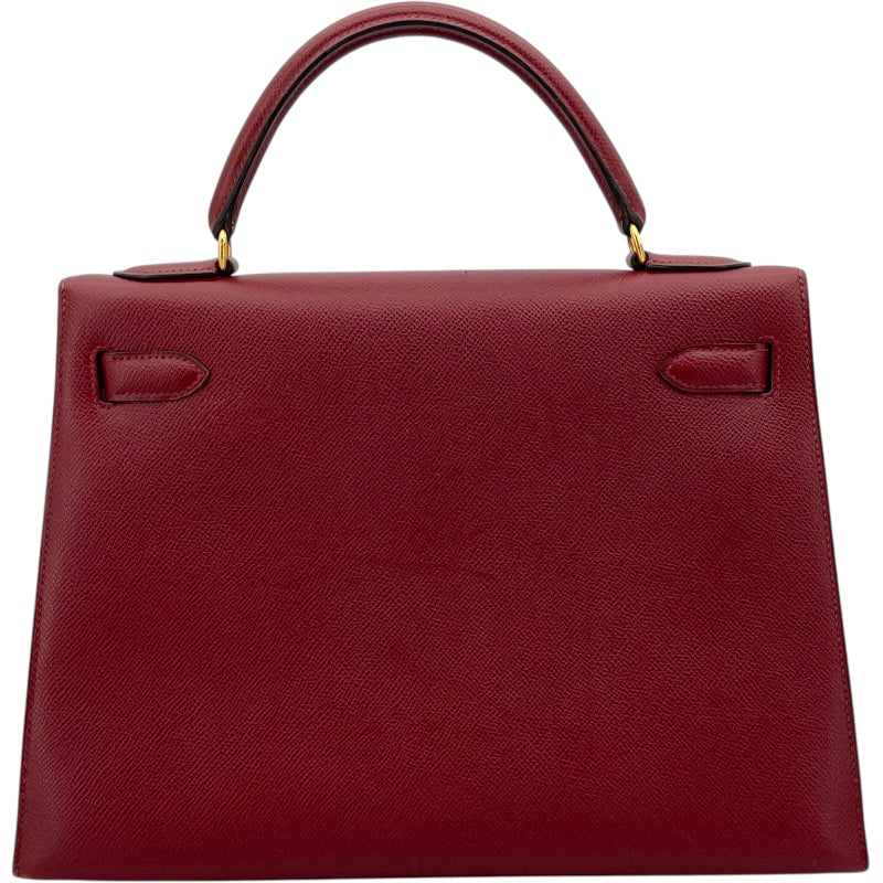 エルメス HERMES ケリー32 内縫い 〇 ルージュアッシュ GD金具 クシュベル レディース ハンドバッグ