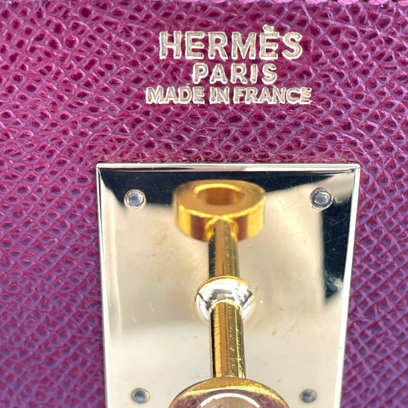 エルメス HERMES ケリー32 内縫い 〇 ルージュアッシュ GD金具 クシュベル レディース ハンドバッグ