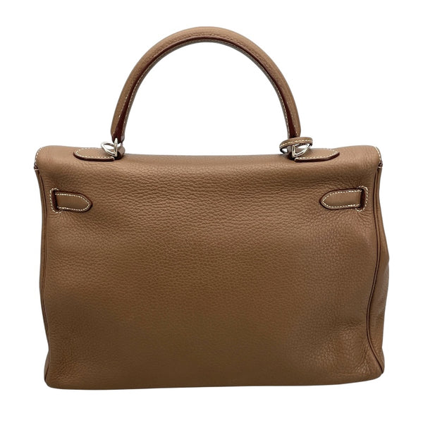 エルメス HERMES ケリー35 内縫い □M刻印 エトゥープ SV金具 トリヨン レディース ショルダーバッグ