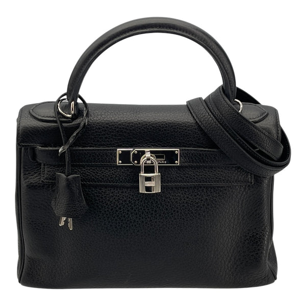 エルメス HERMES ケリー28 内縫い □M刻 ブラック SV金具 トリヨン レディース ショルダーバッグ