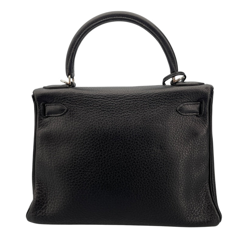 エルメス HERMES ケリー28 内縫い □M刻 ブラック SV金具 トリヨン レディース ショルダーバッグ