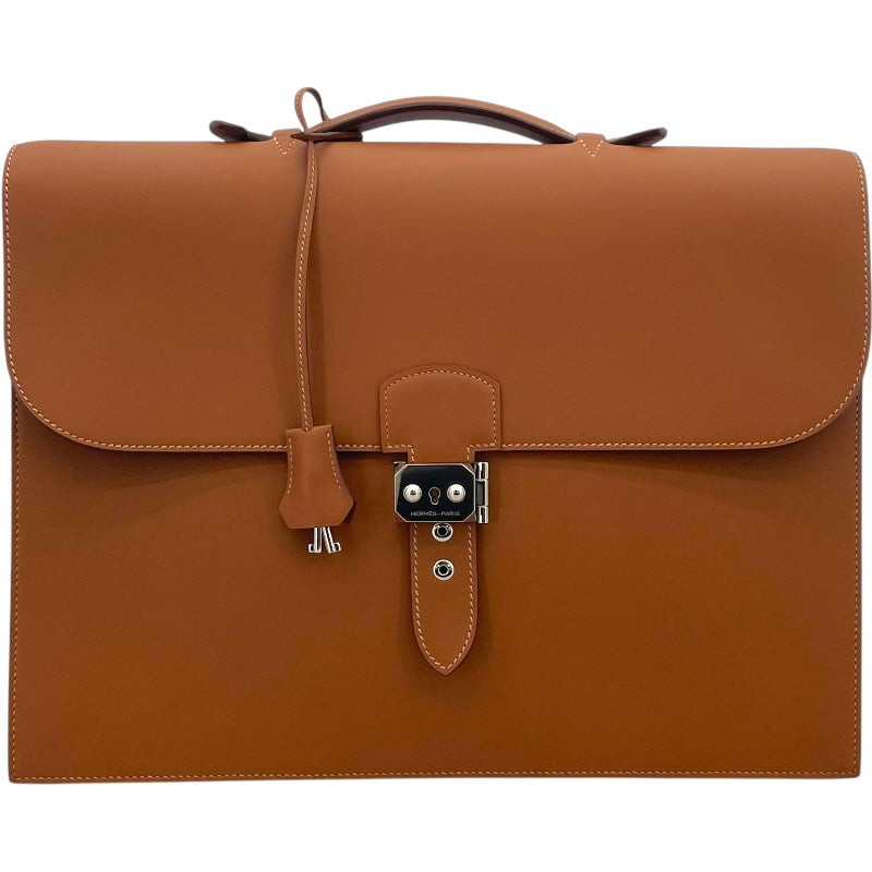 エルメス HERMES サックアデベッシュ □P刻 ゴールド SV金具 ヴォーソンブレロ メンズ ビジネスバッグ