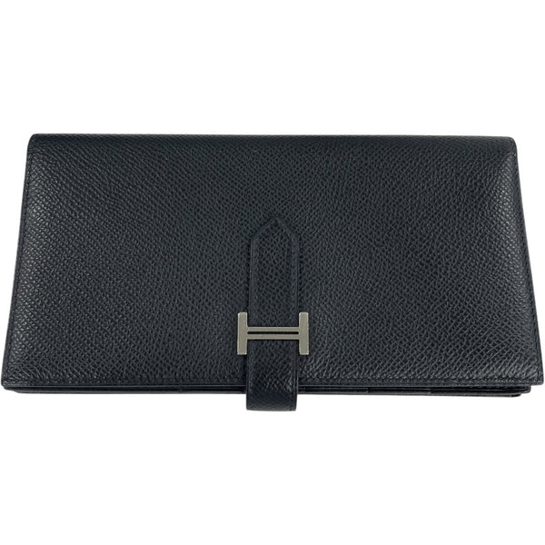 エルメス HERMES ベアンスフレ Y SN008 FF ブラック エプソン メンズ 長財布