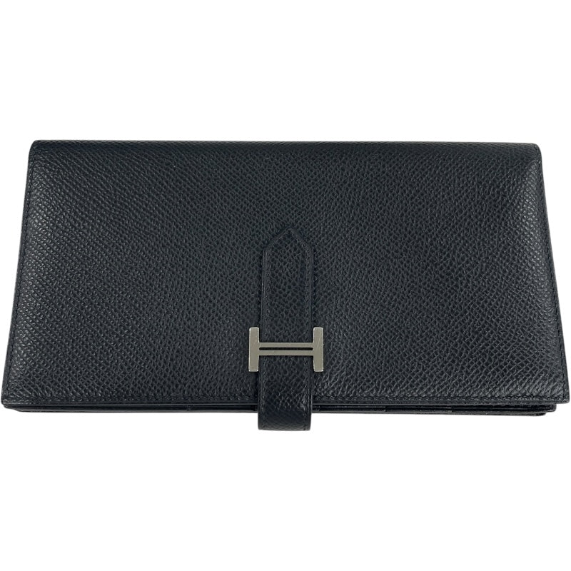 エルメス HERMES ベアンスフレ Y SN008 FF ブラック エプソン メンズ 長財布