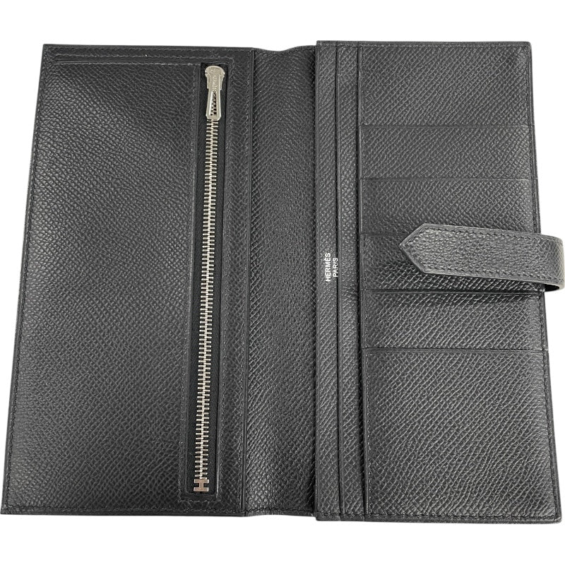 エルメス HERMES ベアンスフレ Y SN008 FF ブラック エプソン メンズ 長財布