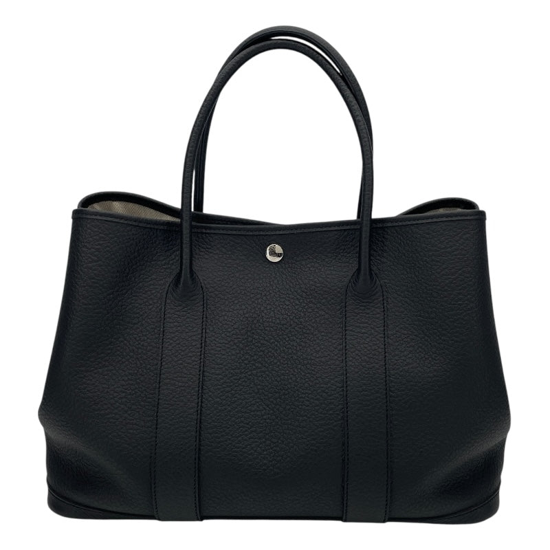エルメス HERMES ガーデンパーティーPM □Q刻 ブラック SV金具 ネゴンダ レディース ハンドバッグ