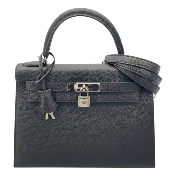 エルメス HERMES ケリー28 外縫い A刻印 ブラック SV金具 エプソン レディース ショルダーバッグ