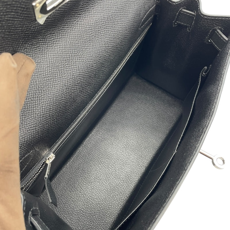 エルメス HERMES ケリー28 外縫い A刻印 ブラック SV金具 エプソン レディース ショルダーバッグ