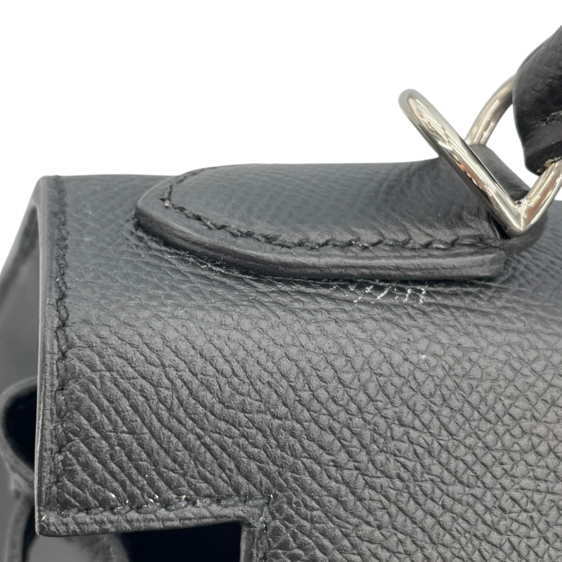 エルメス HERMES ケリー28 外縫い A刻印 ブラック SV金具 エプソン レディース ショルダーバッグ