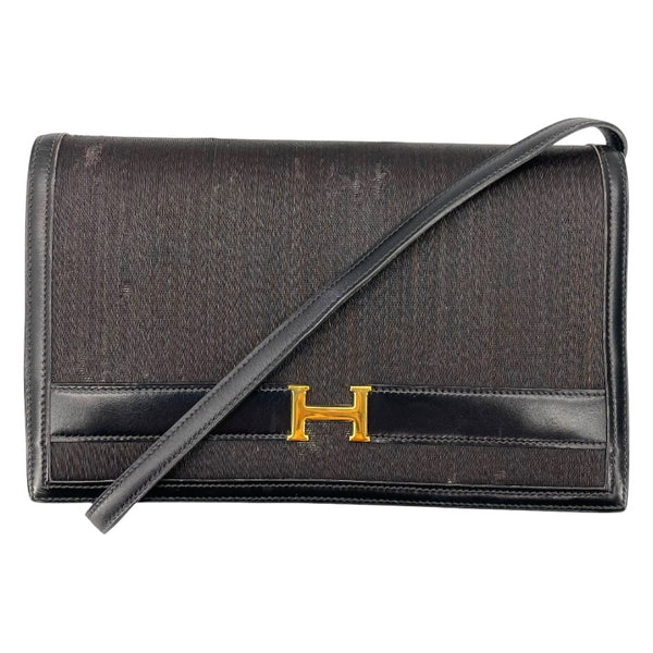 エルメス HERMES アニー 〇H刻 ブラック GD金具 ホースヘアー レディース ショルダーバッグ