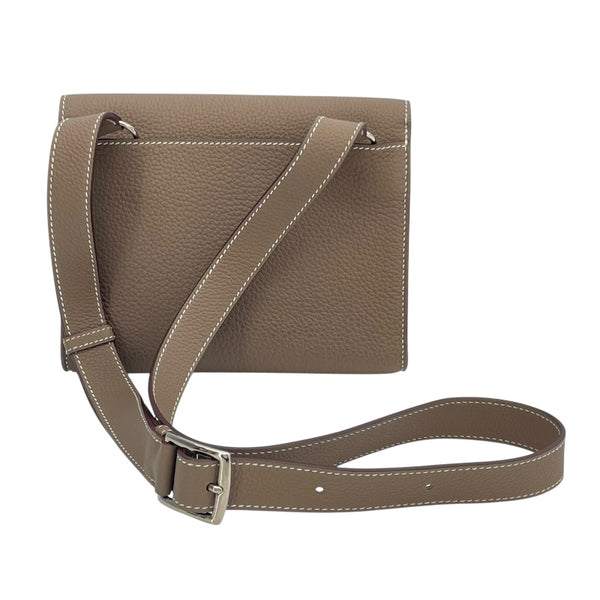 エルメス HERMES サックアデペッシュ21 B刻 エトゥープ SV金具 トゴ レディース ショルダーバッグ