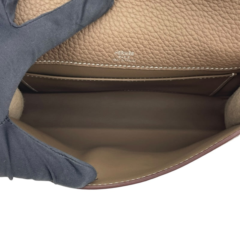 エルメス HERMES サックアデペッシュ21 B刻 エトゥープ SV金具 トゴ レディース ショルダーバッグ