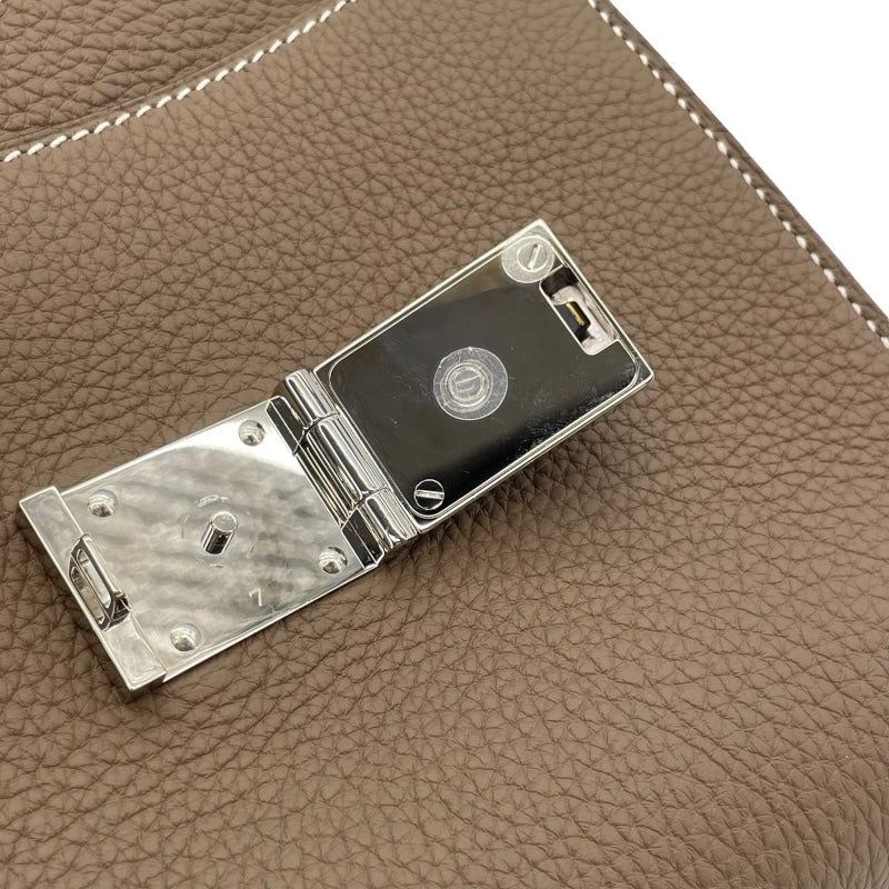 エルメス HERMES サックアデペッシュ21 B刻 エトゥープ SV金具 トゴ レディース ショルダーバッグ