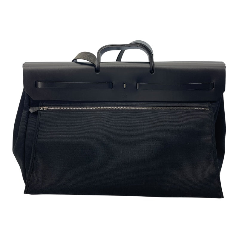 エルメス HERMES エールジップバッグキャビン50 D刻印　(2019年製) ブラック シルバー金具 トワル・ハンター メンズ ショルダーバッグ