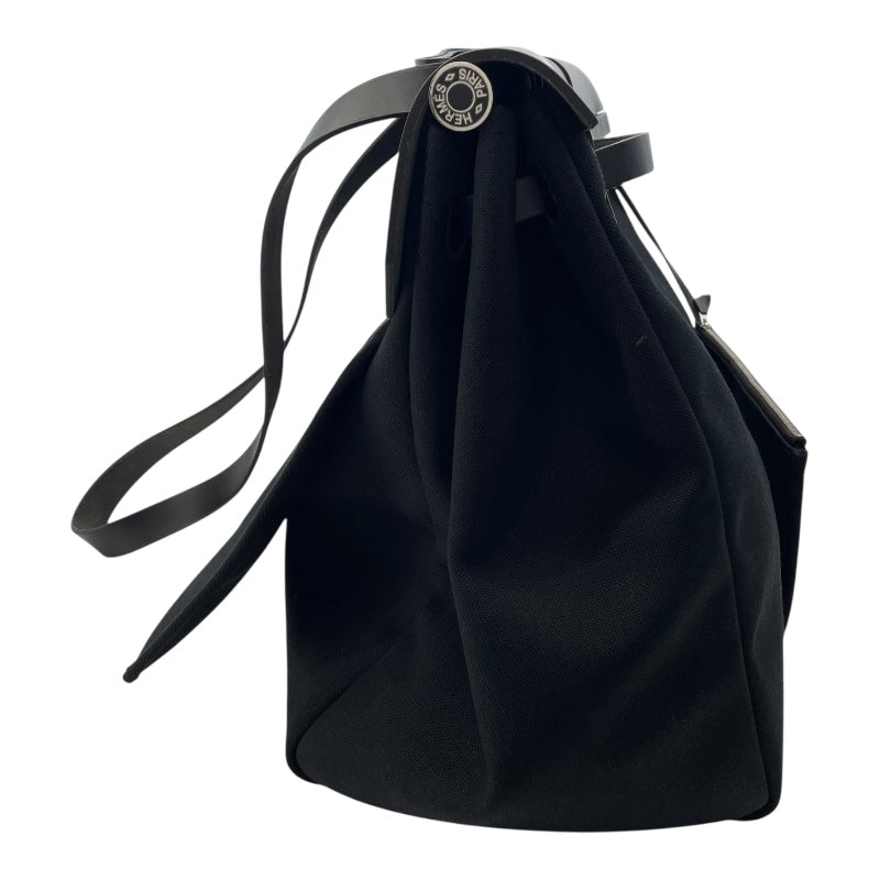 エルメス HERMES エールジップバッグキャビン50 D刻印　(2019年製) ブラック シルバー金具 トワル・ハンター メンズ ショルダーバッグ